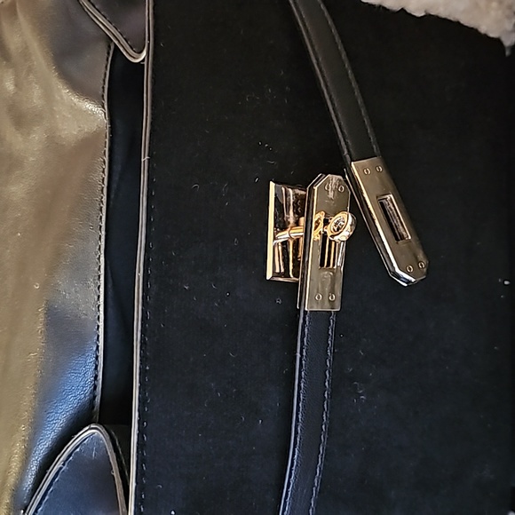 Badgley Mishka Fur Border Satchel - Picture 3 of 4